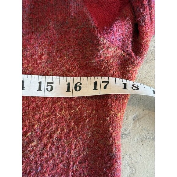 Clip-Art Paris Colorful Turtle Neck Sweater Orange Purlple Sz S/M Artsy - Picture 8 of 10